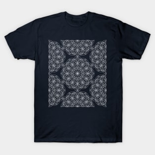 Black and white Flower of life mandala pattern T-Shirt